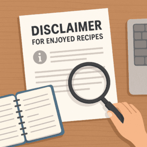 Disclaimer for Enjoyed Recipes – Legal Notice Illustration